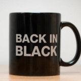 The Liberal Party was selling Back in Black mugs the Liberal Party in anticipation of a surplus in 2019-20.