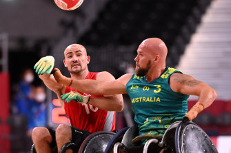 Ryley Batt comes up against Denmarkâs Sebastian Frederikson.