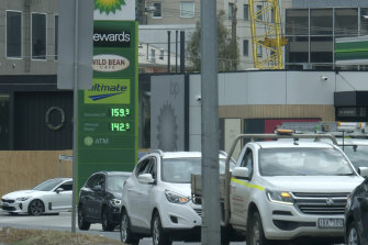 BP petrol station in Kings Way, South Melbourne, was charging $159.9 for a litre of unleaded fuel on Thursday.