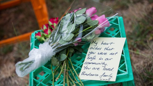 Monique Hanley laid flowers and a note where Ms Maasarwe's body was found.