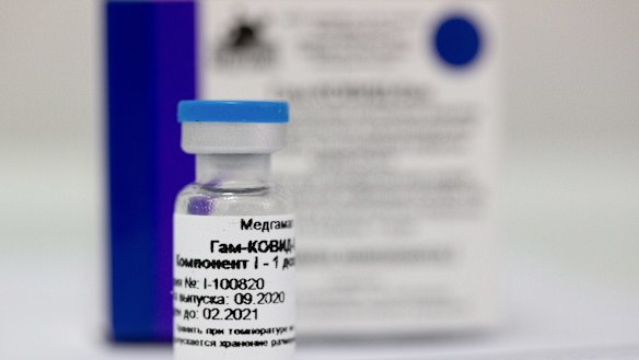 A vial of 'Sputnik V', COVID-19 vaccine.