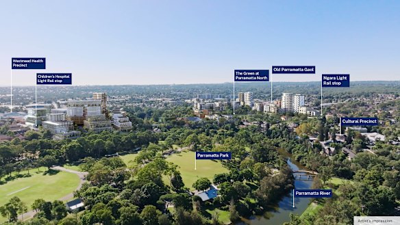 The rezoning proposal is designed to make the most of the light-rail line and Westmead health and innovation district.