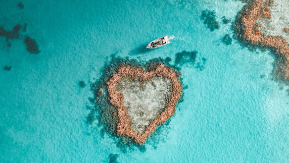 The iconic Heart Island is one of the drawcards of the Great Barrier Reef.