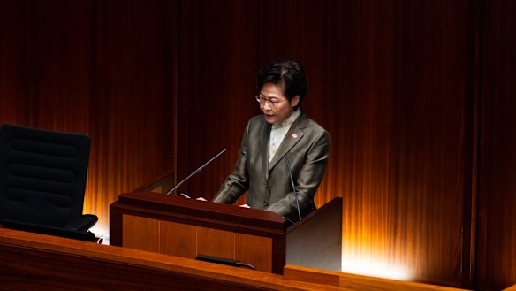 Hong Kong Chief Executive Carrie Lam vows to restore the city's international reputation. 