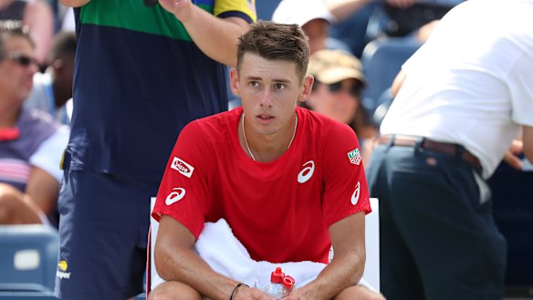 Alex de Minaur was no match for Grigor Dimitrov in their fourth round clash.