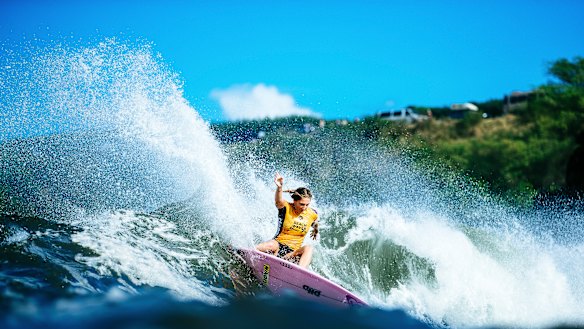 Australian surfing champion and legend, Stephanie Gilmore, carving it up.