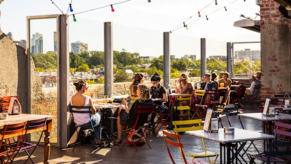 Outdoor dining at Naked In the Sky