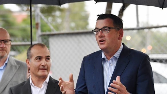 Premier Daniel Andrews  and his deputy James Merlino. 