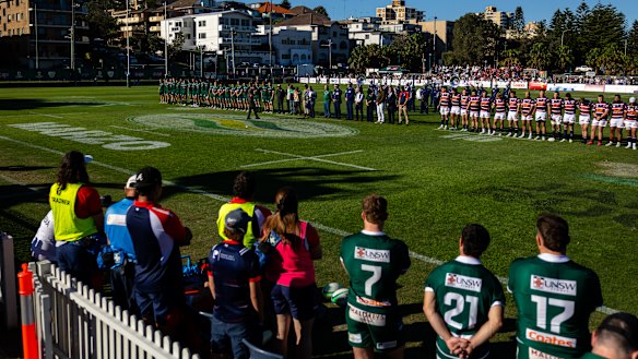 Peter Meagher, a Bondi Beach mass shooting victim, is farewelled by Randwick at the Coogee Oval.