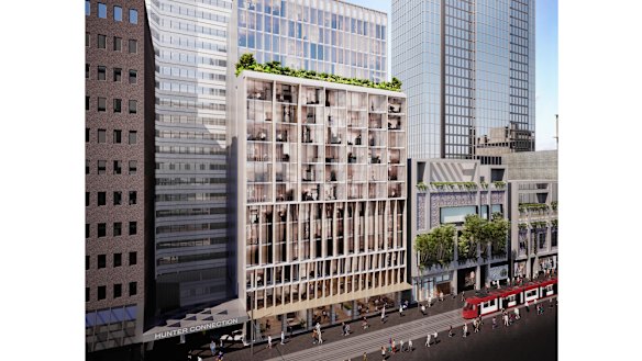 Artist render of 312-318 George Street, Sydney, bought by Justin Hemmes.