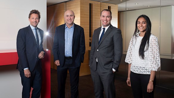 Philip King from Regal, Simon Freeman from the Paul Ramsay Foundation, Simon Rothery from GoldmanSachs and Anita Ayer from Victor Chang.