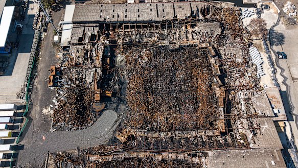 The site of the chemical fire in West Footscray / Tottenham.