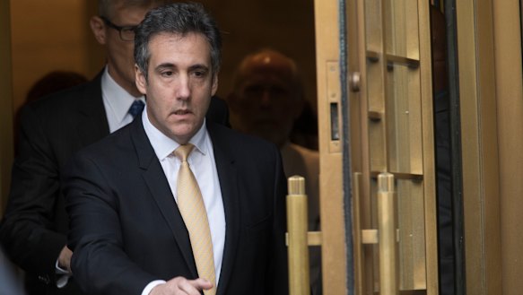 Michael Cohen leaves a federal court in New York after pleading guilty to financial crimes.