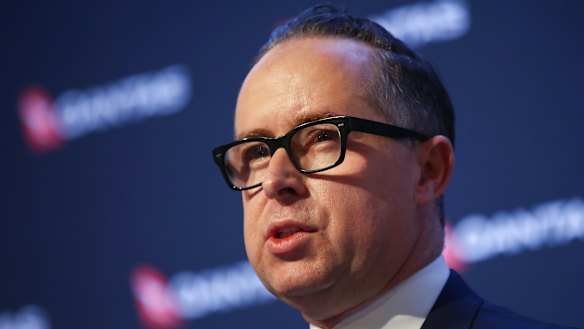 Qantas chief executive Alan Joyce at Thursday's results announcement.