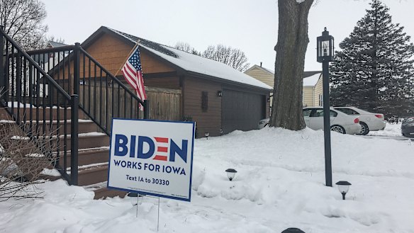 A house in Waukee, Iowa, whose residents are backing Joe Biden.