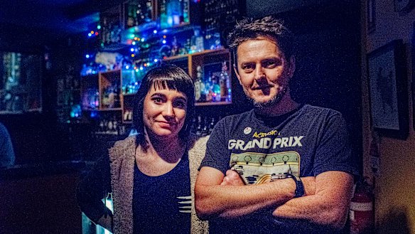 Jason Newton and Gabi Purnell, owners of the Spooning Goats pub, SG, on York Street. 