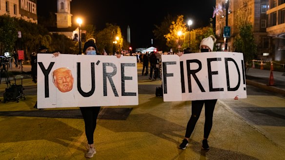 Protesters in Washington DC on the day after the election.