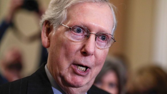 Angry: Senate Majority Leader Mitch McConnell.