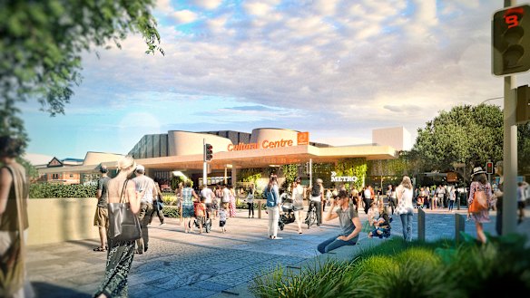 Concept images for the new Metro Cultural Centre station at South Brisbane, as part of the council's Brisbane Metro plans.