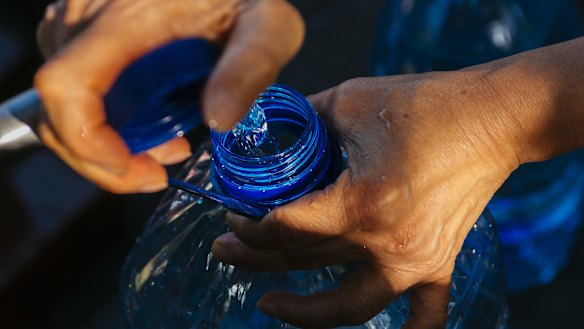 Plastic water bottles like these won’t be allowed at soccer World Cup matches during the tournament in North America between June 11 and July 19.