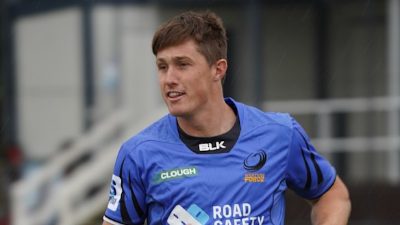 Alex Newsome at Waratahs training on Friday donning a familiar jersey. 