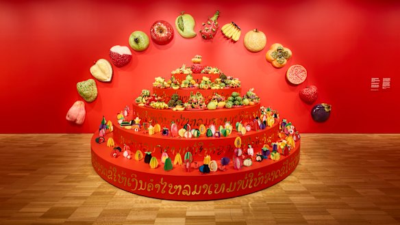 Mechelle Bounpraseuth's fruit temple at the Art Gallery of NSW