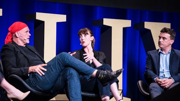 Peter FitzSimons, Georgina Robinson and Chris Barrett