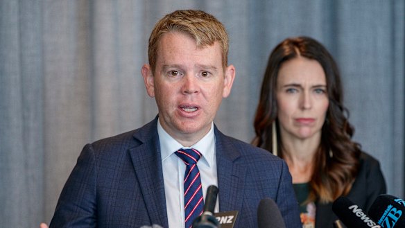 Minister for COVID-19 Response Chris Hipkins, pictured with New Zealand Prime Minister Jacinda Ardern.