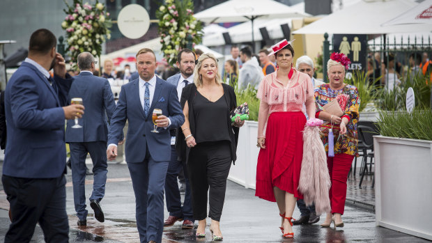 Stepping out in style at the Caulfield Cup.