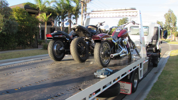 Three motorbikes were seized during police raids on Tuesday.