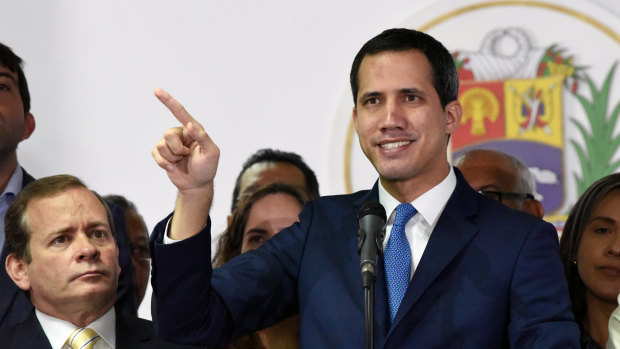 Opposition leader Juan Guaido also claims he was reelected president of the National Assembly, in a rival vote on Sunday.