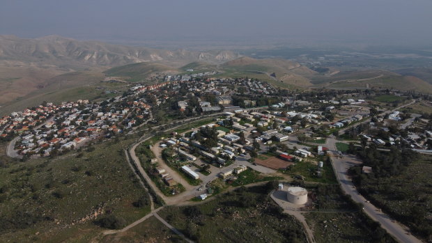 The West Bank settlement of Ma’ale Efraim on the hills of the Jordan Valley. 