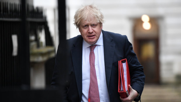 British Foreign Secretary Boris Johnson in London.