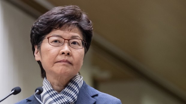 Carrie Lam has warned protesters at a press conference in Hong Kong that violence would not help achieve their goals.
