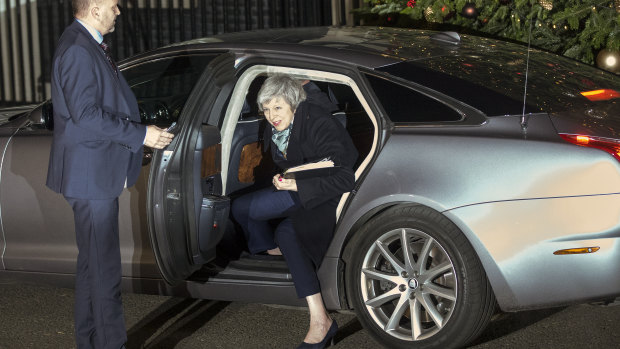 Theresa May returns to 10 Downing Street ahead of the Brexit vote.