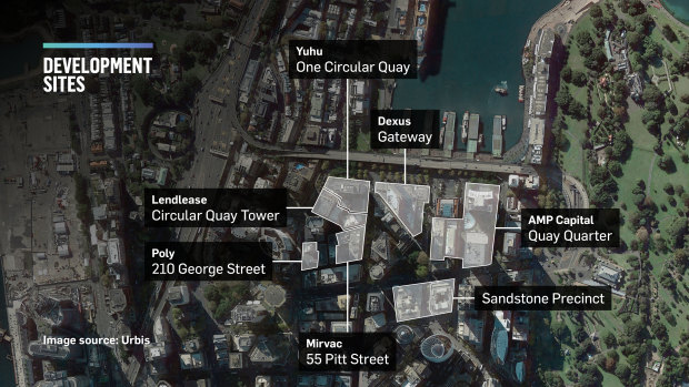 Circular Quay redevelopment with AMP Capital, Lendlease, Mirvac and Yuhu projects