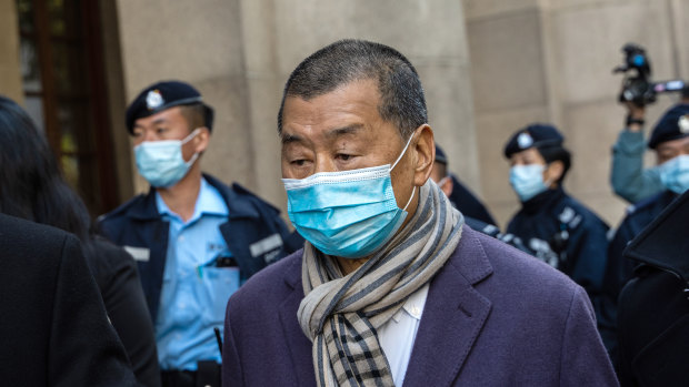 Jimmy Lai leaves the Court of Final Appeal on December 31. 