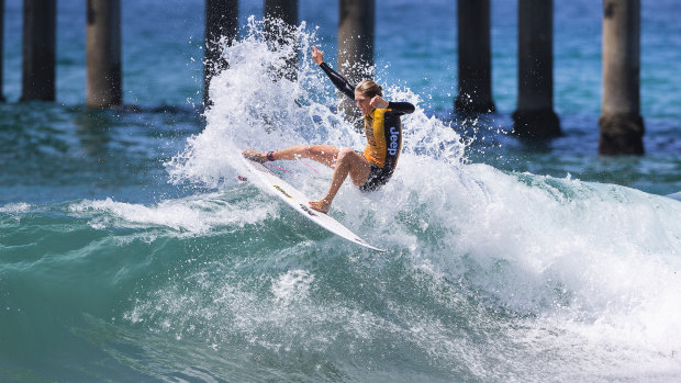 Consistent: Stephanie Gilmore has increased her lead at the top of the World Surf League standings.