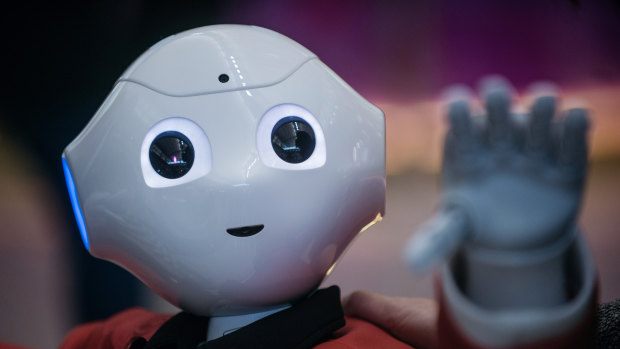 Timmy, a SoftBank Group Corp.'s Pepper humanoid robot.
