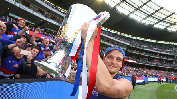 Clay Smith with the 2016 premiership cup.