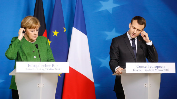 Angela Merkel, Germany's Chancellor, and Emmanuel Macron, France's President,  could participate in a 'coalition of the willing'.