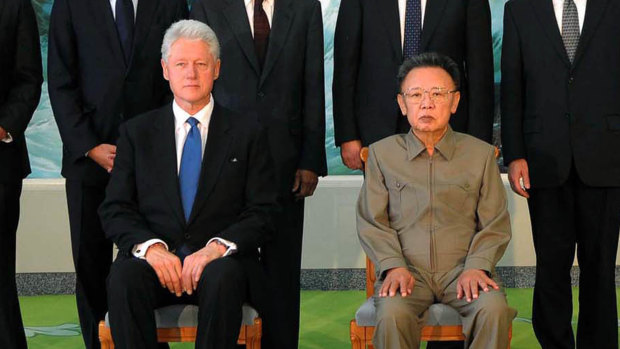 Bill Clinton meets Kim Jong-il in Pyongyang in 2009.