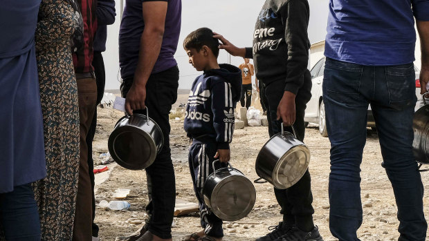 Syrian refugees fleeing the Turkish incursion in Northern Syria.  