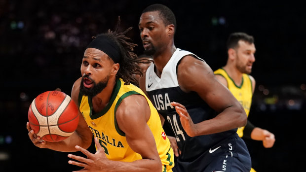 Patty Mills (left) and the Boomers will be up against a much tougher US team next year.