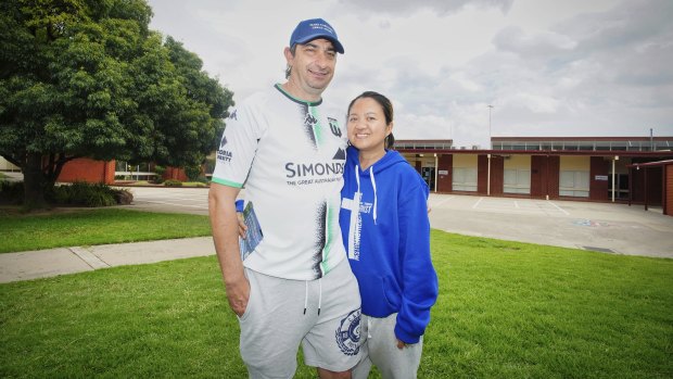 Damian Dalbera and Zandra Aromi at the Iramoo Primary School in Wyndham Vale.