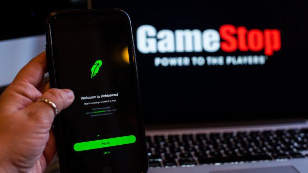 GameStop shares on the Robinhood app have made history.