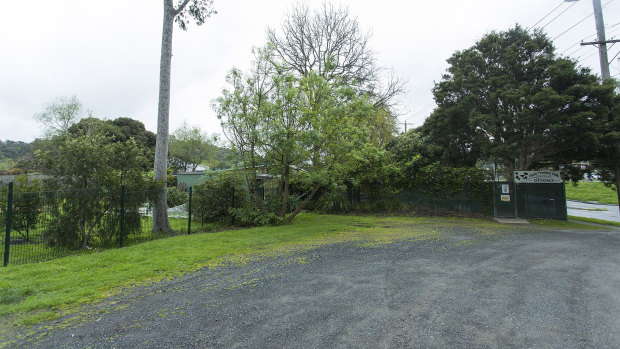 The car park in Ferntee Gully where Mr Harris's body was found in September 2016.