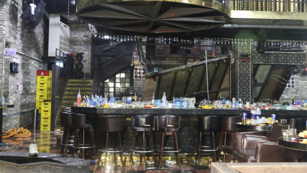 Aftermath: The collapsed internal balcony at the Coyote Ugly nightclub in Gwangju, South Korea.