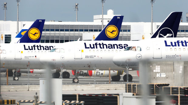 Lufthansa has grounded about 90 per cent of its planes. 