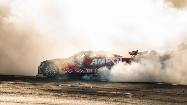 Shane van Gisbergen celebrates his second straight Bathurst 1000 win.